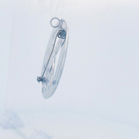 Vintage Estate 925 Sterling Silver Pendant Brooch-Pin, Unique O with X Design - Picture 3 of 10